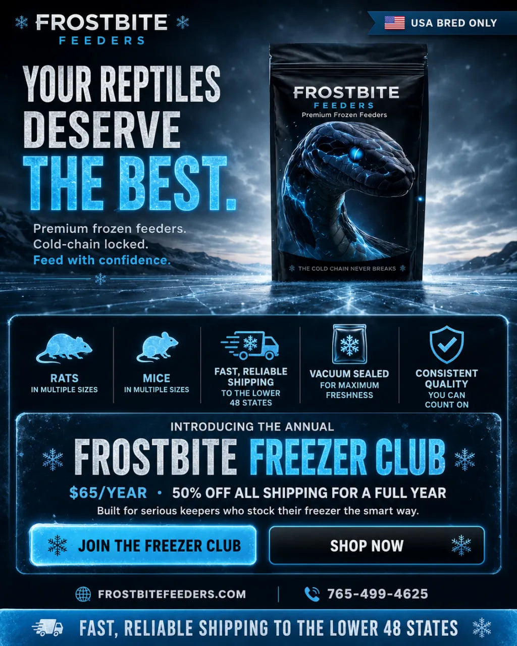 Frostbite Feeders Freezer Club benefits and annual membership offer