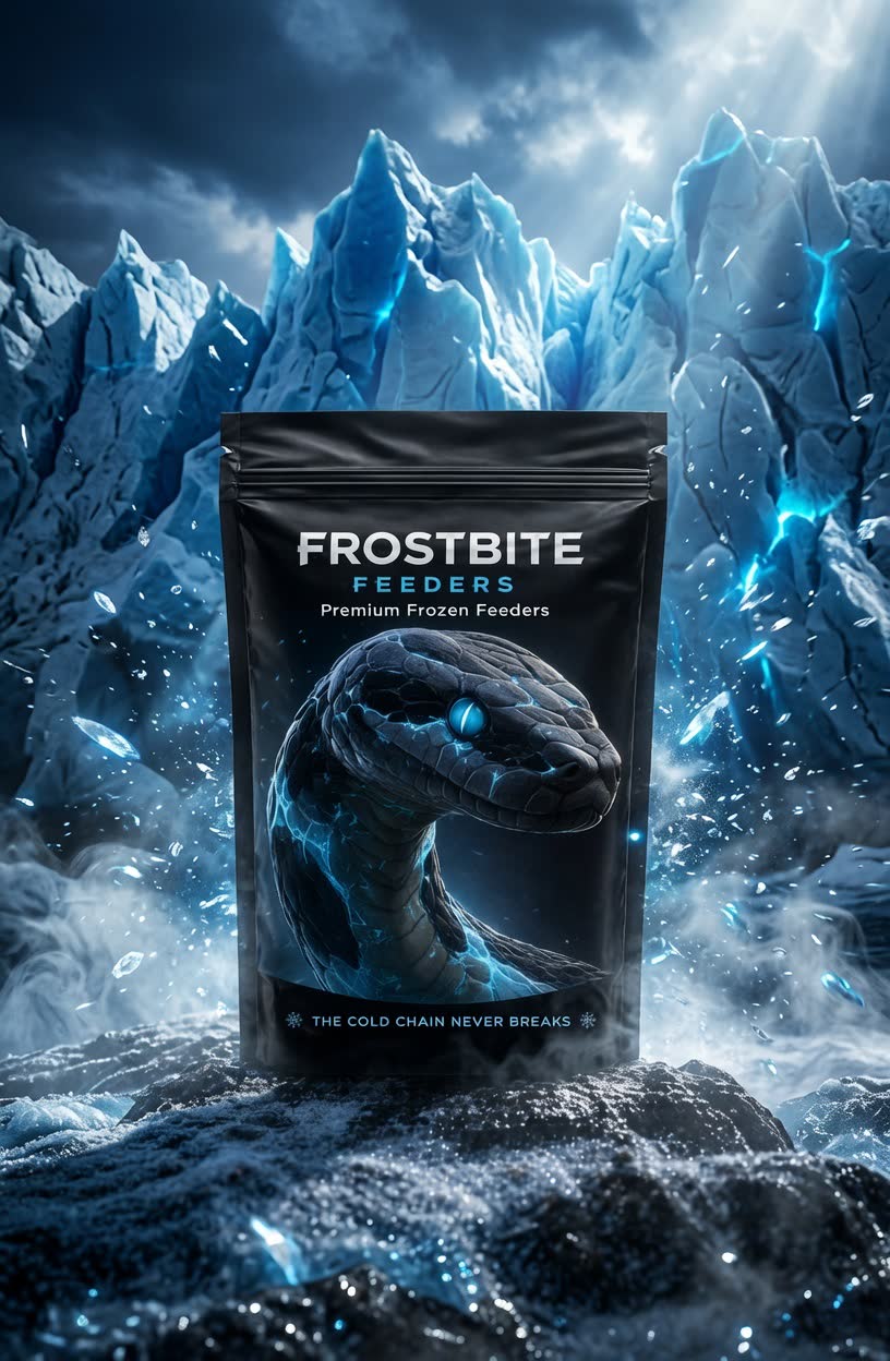 Frostbite Feeders frozen feeder bag on a glacier — premium frozen feeders